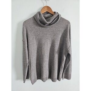 NEW FREE PEOPLE CLOUDY GRAY ADDIE CASHMERE TURTLENECK SWEATER SZ S * FLAW *